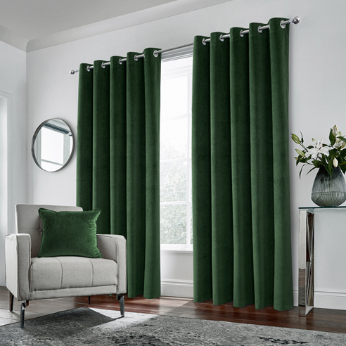 Hampton (Blackout) Eyelet, Green - Ready Made Curtains - Image 3